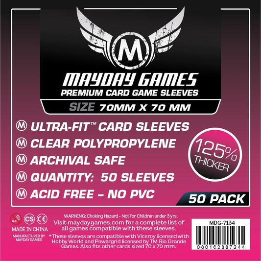 Mayday Games 70 x 70mm Square Premium Card Sleeves