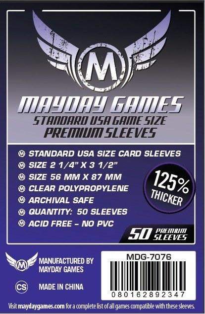 Mayday Games 56 x 87mm Premium Card Sleeves