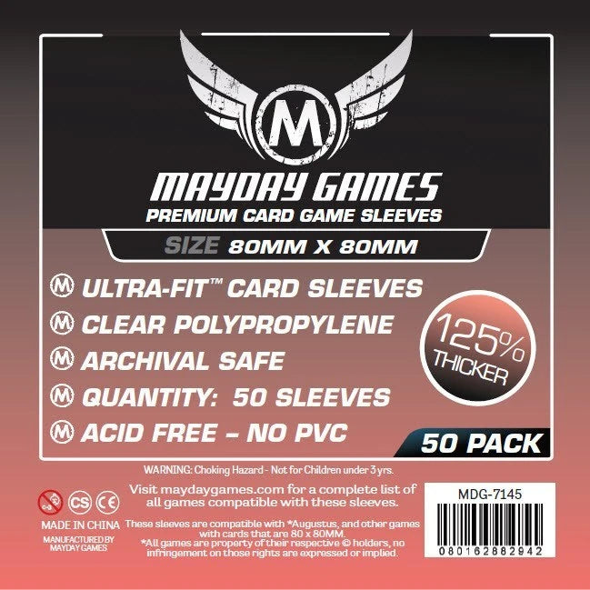 Mayday Games 80 x 80mm Square Premium Card Sleeves