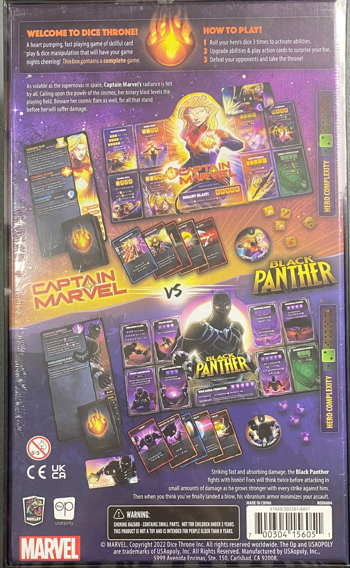Dice Throne Marvel - Captain Marvel v. Black Panther